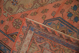 Traditional hand-woven flatweave and geometric border motifs on vintage Caucasian Soumac carpet.