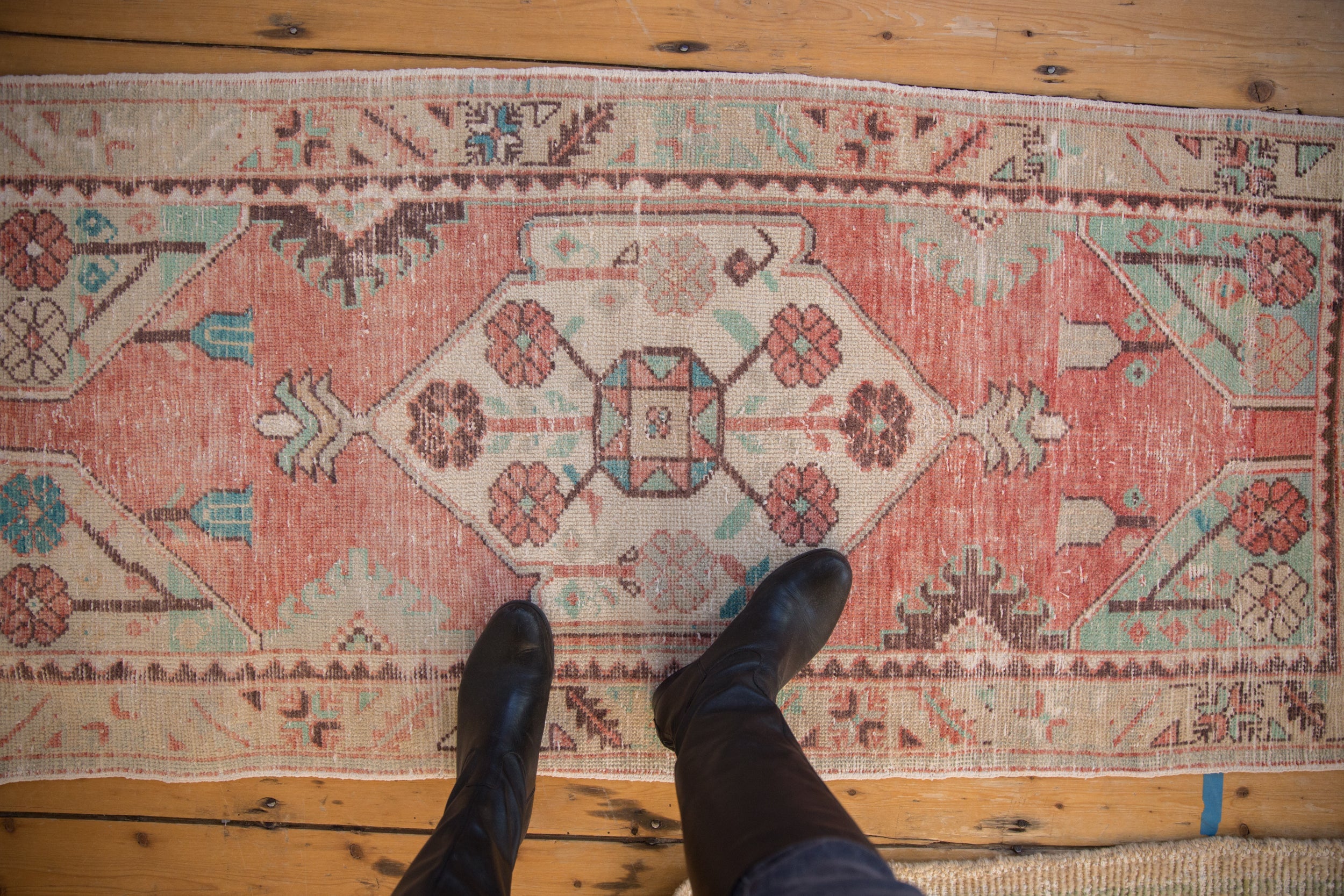 2.5x5.5 Vintage Distressed Oushak Rug Runner // ONH Item 10072 Image 1