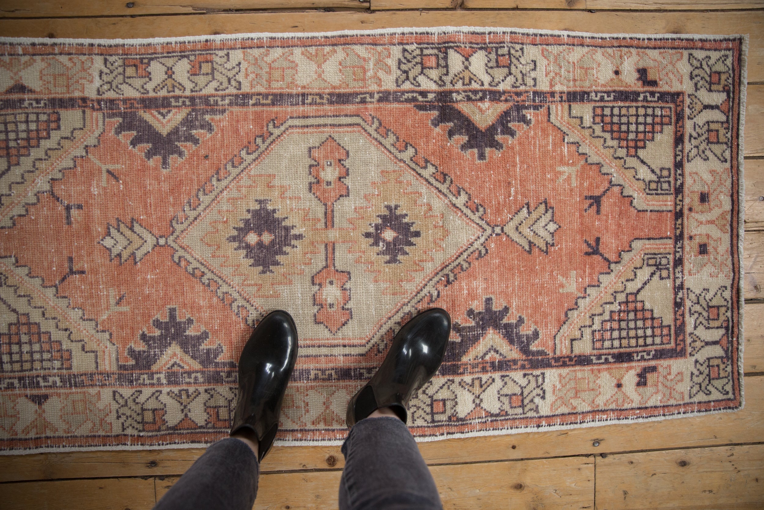 2.5x5 Vintage Distressed Oushak Rug Runner // ONH Item 10080 Image 1