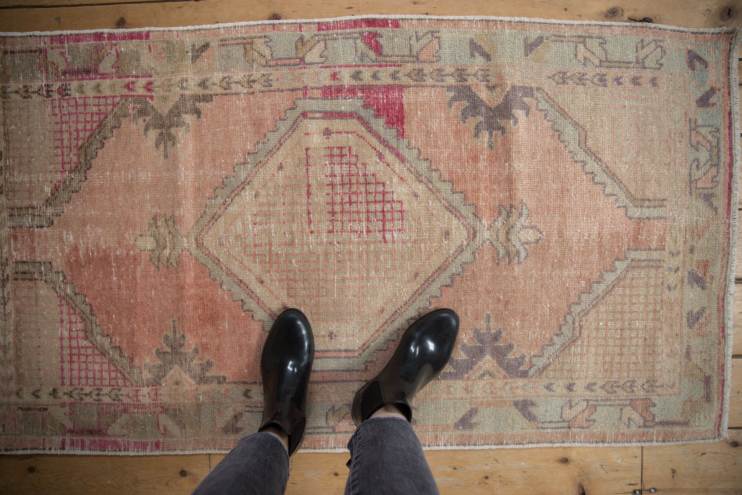 2.5x5 Vintage Distressed Oushak Rug Runner // ONH Item 10088 Image 1