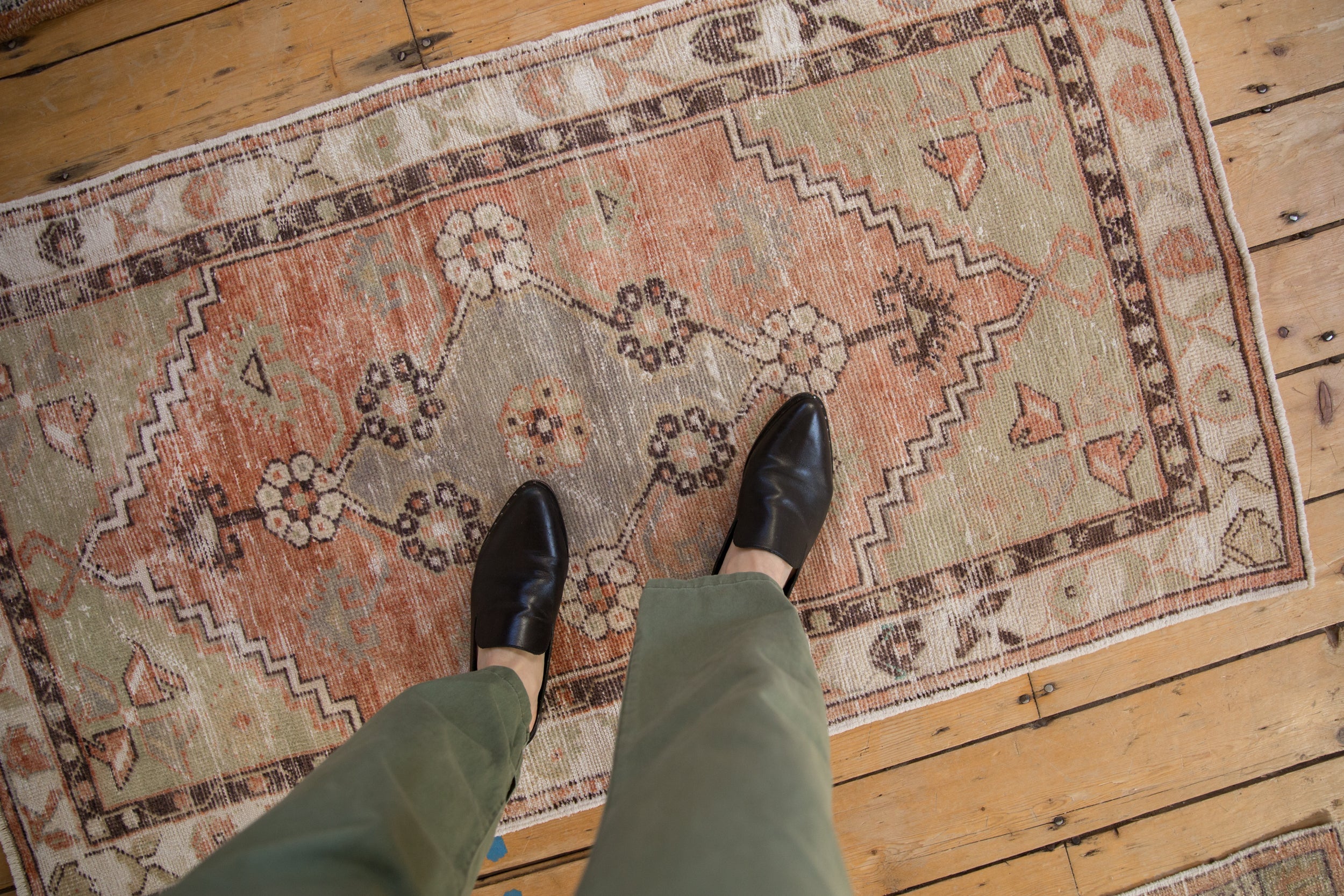 2.5x5 Vintage Distressed Oushak Rug Runner // ONH Item 10096 Image 1