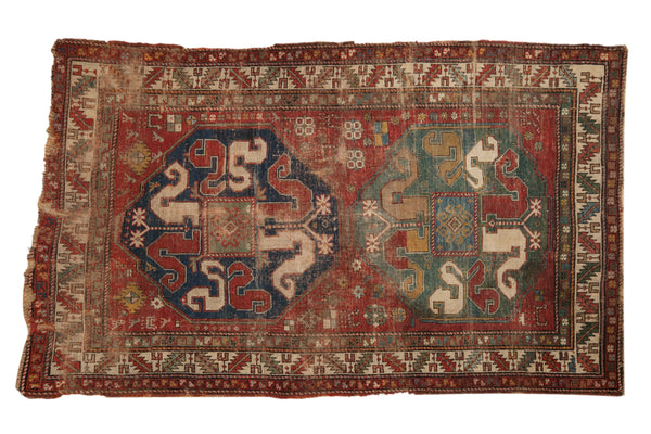4x7 Antique Caucasian Rug // ONH Item 10106