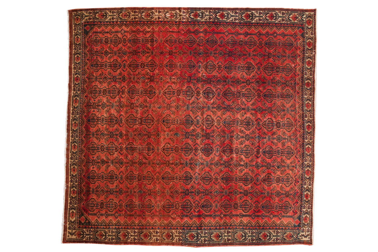 RESERVED 10.5x11 Vintage Distressed Fragment Borchalou Square Carpet // ONH Item 10110