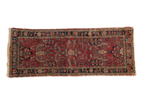Vintage Lilihan runner: cherry red field with double vase tree of life design, navy borders, 2'6
