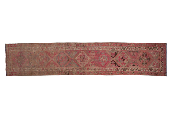 2.5x11.5 Vintage Distressed Oushak Rug Runner // ONH Item 10126