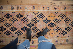 3x11.5 Vintage Distressed Turkish Kurdish Design Rug Runner // ONH Item 10145