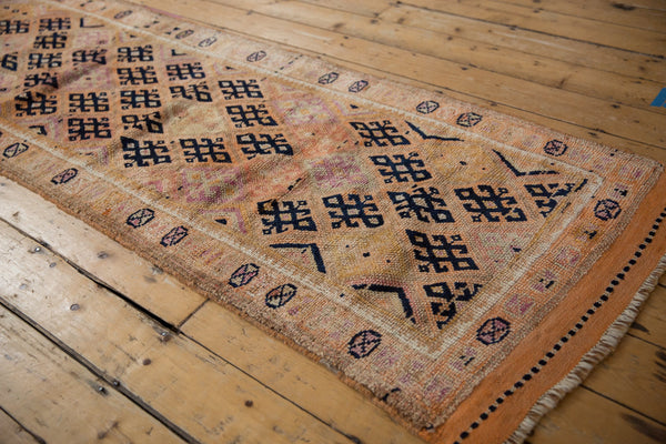 3x11.5 Vintage Distressed Turkish Kurdish Design Rug Runner // ONH Item 10145 Image 5