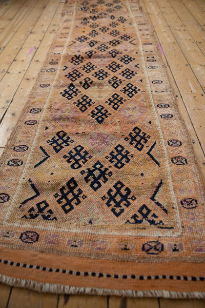 3x11.5 Vintage Distressed Turkish Kurdish Design Rug Runner // ONH Item 10145 Image 6
