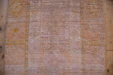 Distressed Kurd runner pile, showing mostly even wear to knot heads and visible foundation.