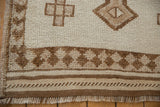 Distressed vintage Kurd runner: side cord selvage, reciprocating pawn border, and fringe detail.