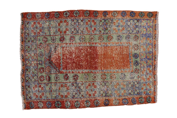 2.5x3.5 Vintage Distressed Oushak Rug // ONH Item 10175