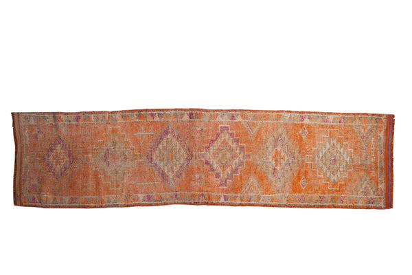 2.5x11 Vintage Distressed Oushak Rug Runner // ONH Item 10178