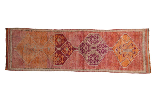 3x10 Vintage Distressed Oushak Rug Runner // ONH Item 10190