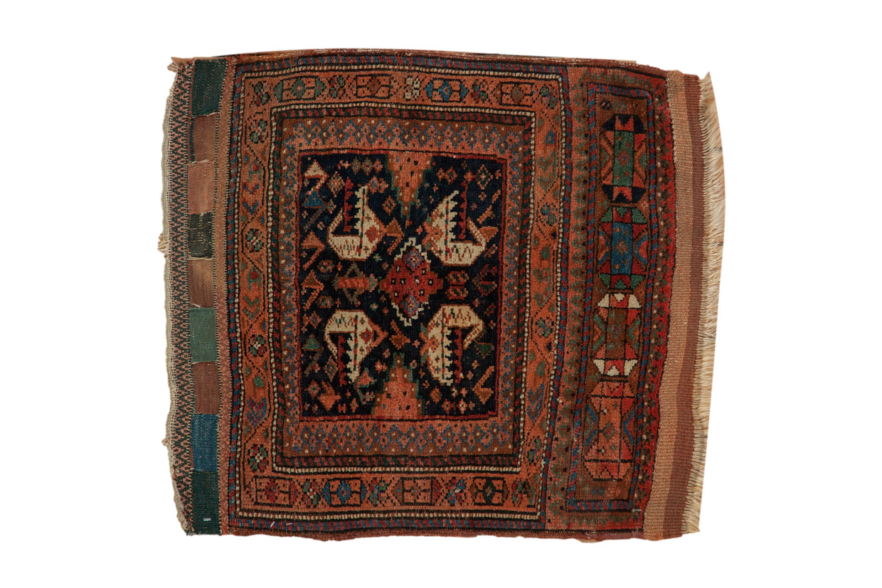 2.5x2.5 Antique Saddle Bag Afshar Square Rug Mat // ONH Item 10228