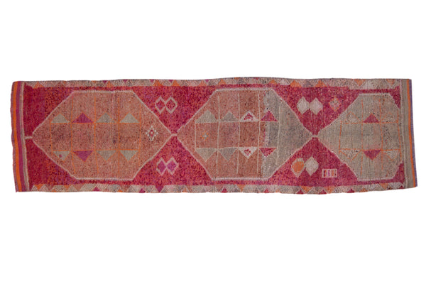 3x10.5 Vintage Distressed Kurd Rug Runner // ONH Item 10247