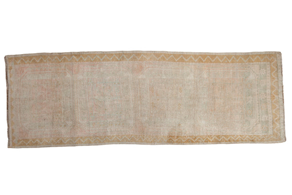 3.5x9.5 Vintage Distressed Oushak Rug Runner // ONH Item 10248