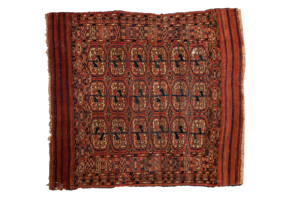 3x3.5 Antique Fine Turkmen Square Rug // ONH Item 10253