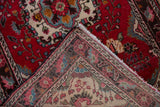 Vintage Dargezine runner's hand-knotted foundation displaying striped pattern and fringe.