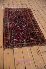 A perspective view of the fine American Sarouk runner highlighting its traditional floral pattern.
