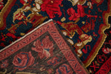 Hand-knotted foundation and secured selvage of a vintage Karabagh rug's corner.