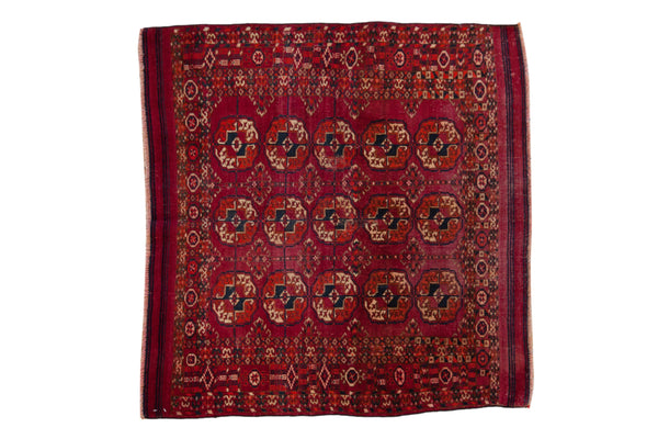 3.5x4 Vintage Turkmen Square Rug // ONH Item 10318