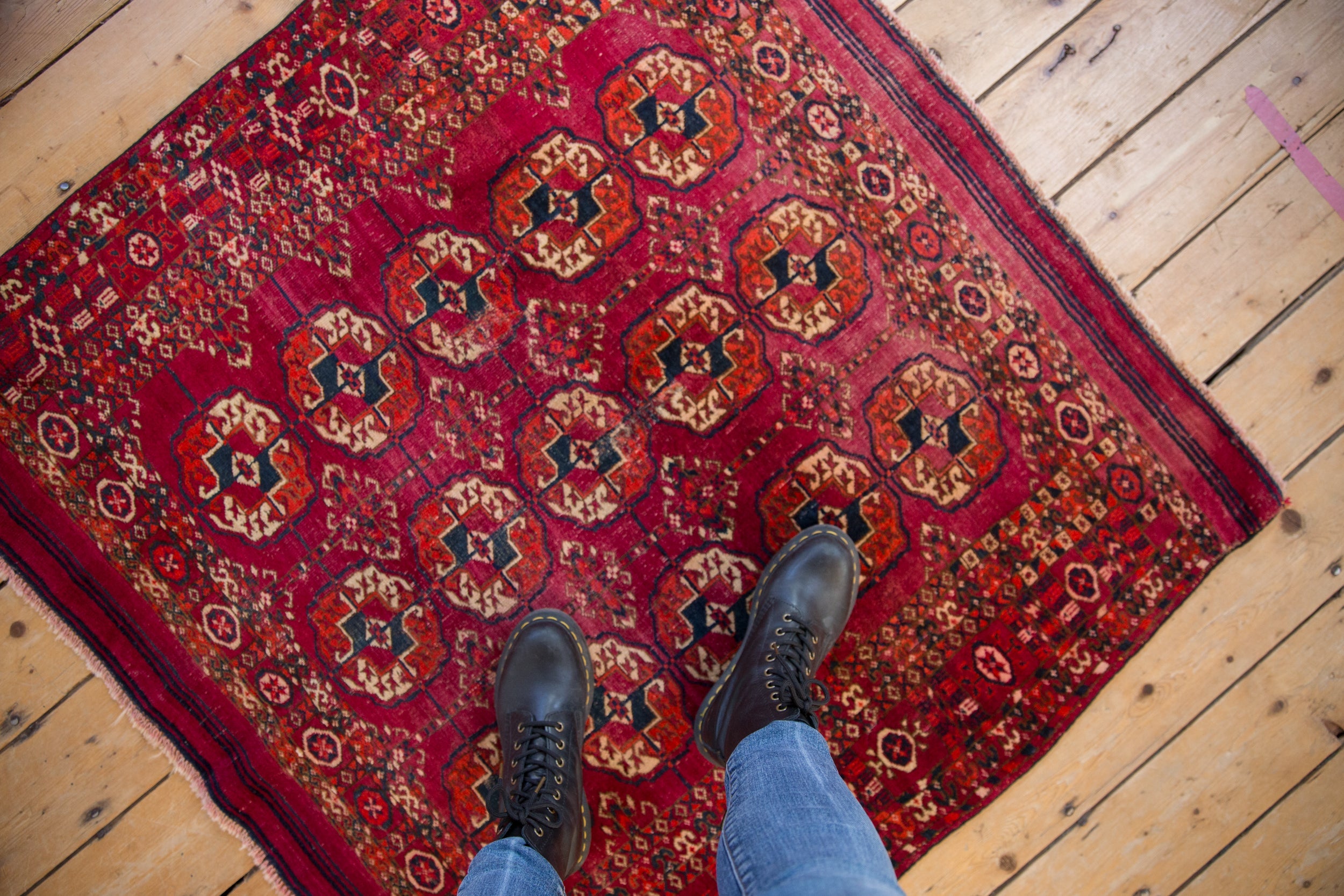 3.5x4 Vintage Turkmen Square Rug // ONH Item 10318 Image 1