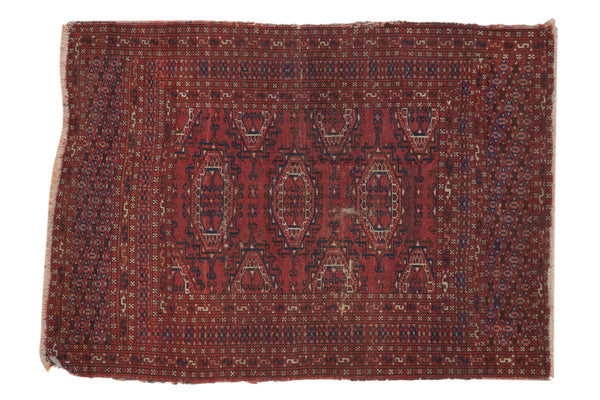 3x4 Vintage Turkmen Square Rug // ONH Item 10334