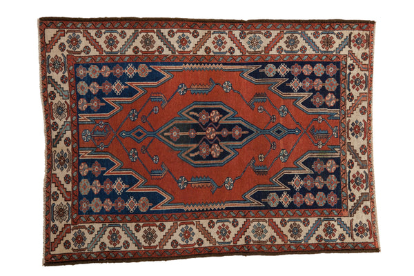 3.5x4.5 Vintage Fine Hamadan Square Rug // ONH Item 10339