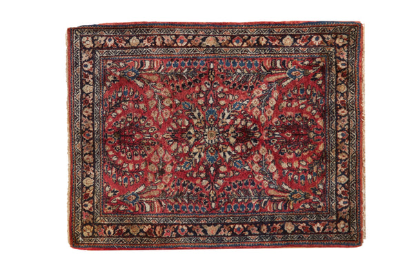 2x2.5 Vintage American Sarouk Square Rug Mat // ONH Item 10431