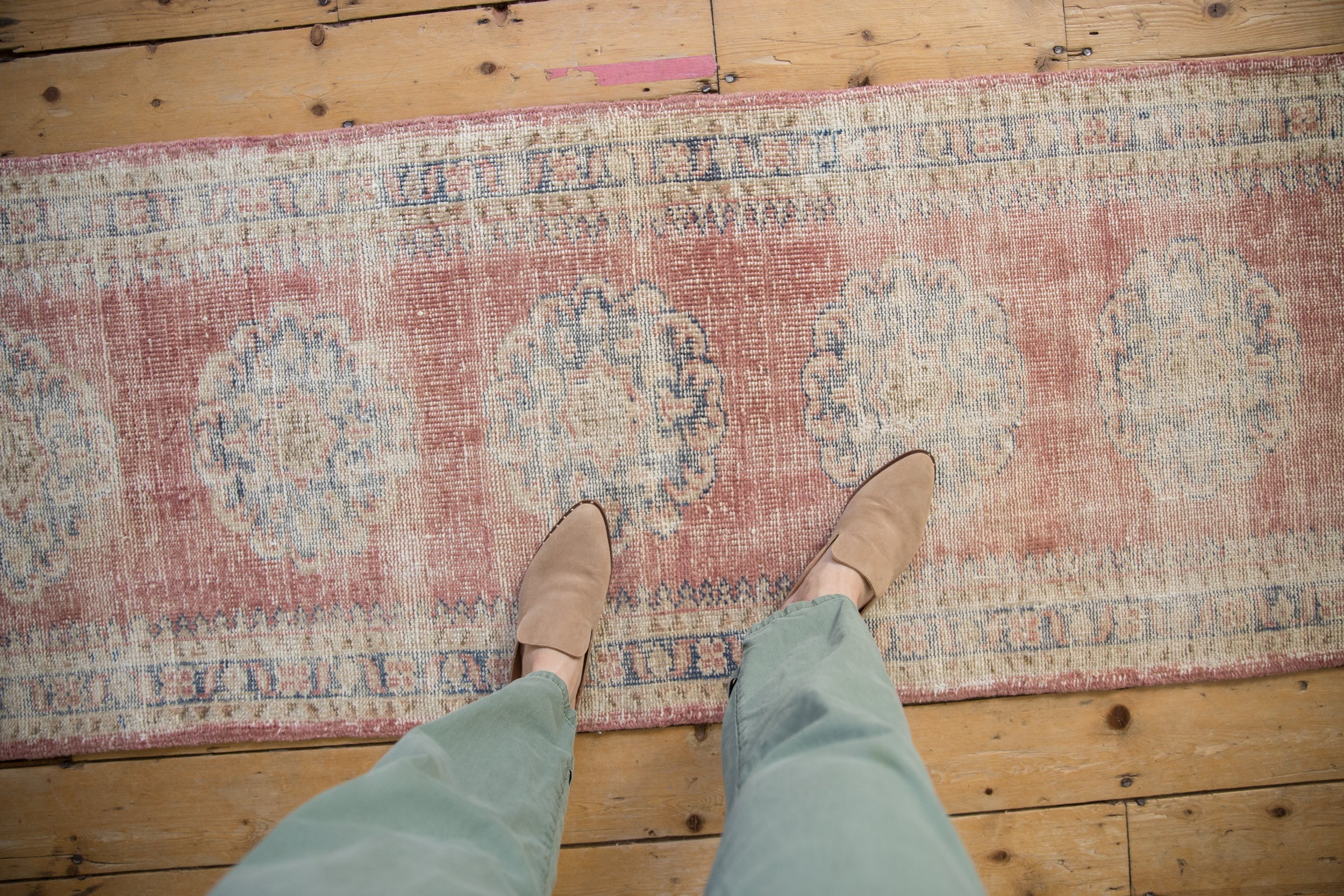 2.5x10.5 Vintage Distressed Oushak Rug Runner // ONH Item 10442 Image 1