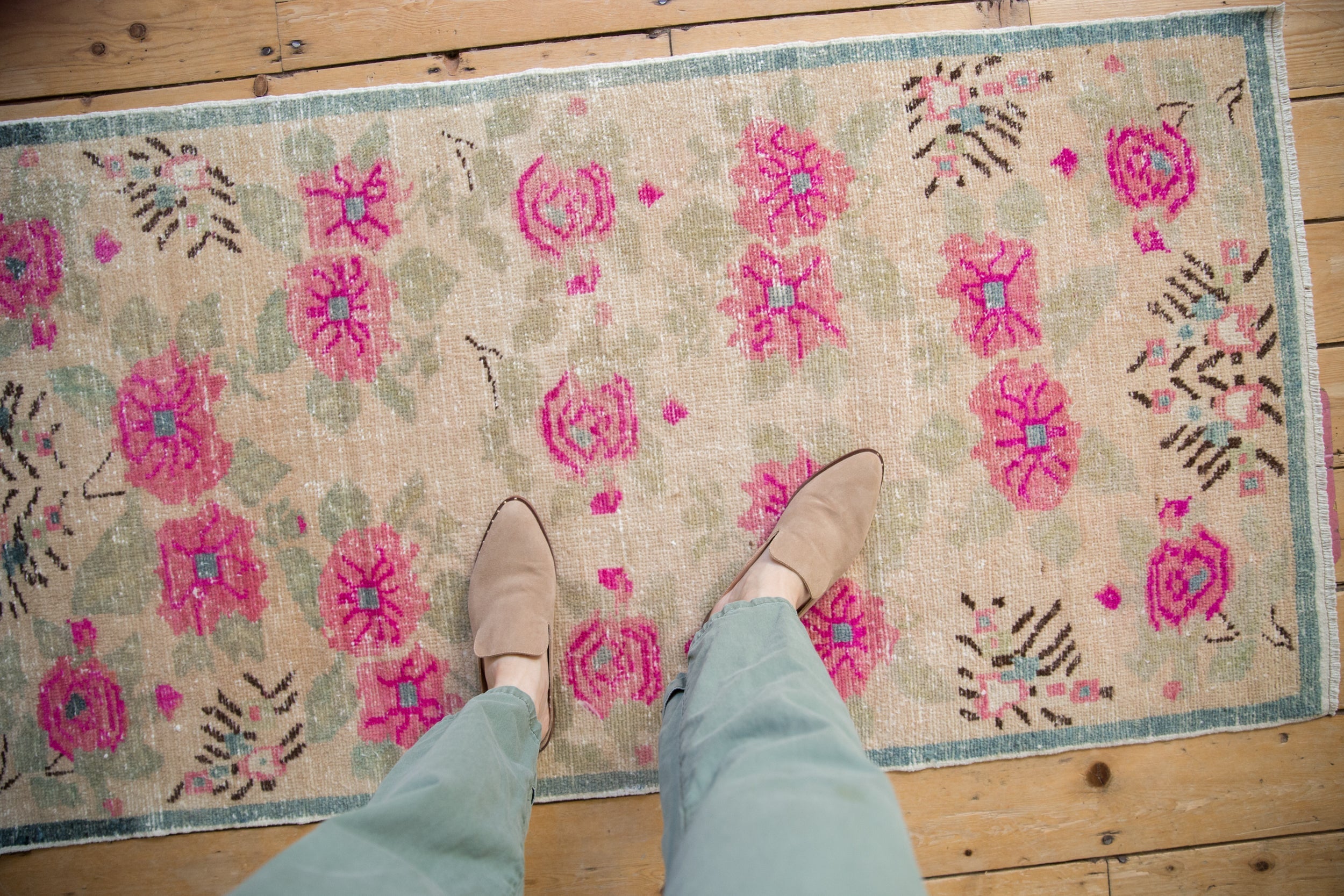 2.5x5 Vintage Distressed Oushak Rug Runner // ONH Item 10443 Image 1