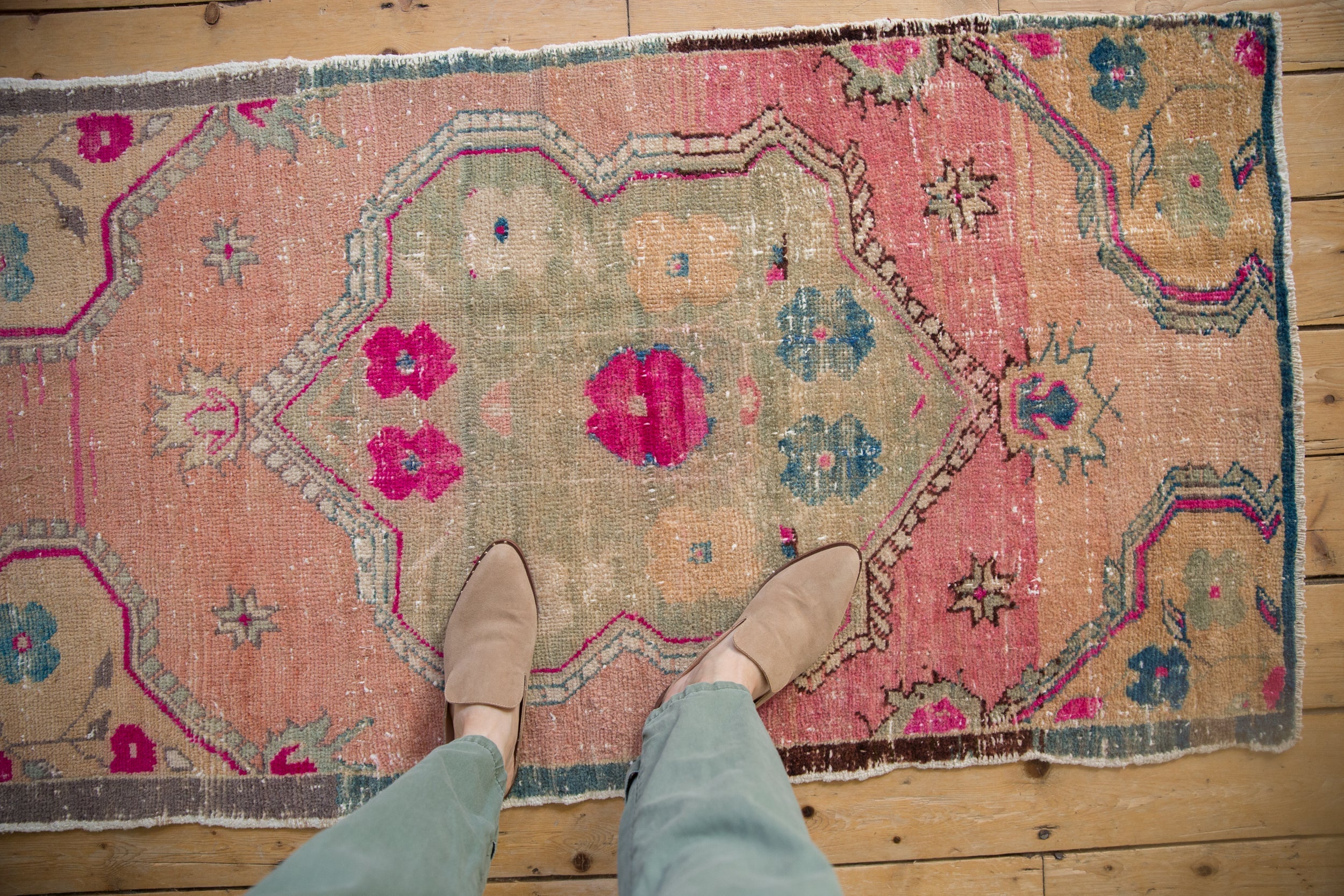 2.5x5 Vintage Distressed Oushak Rug Runner // ONH Item 10445 Image 1