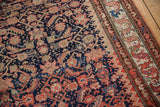 Detailed view of vintage Hamadan rug with Herati motif and time-softened hues.