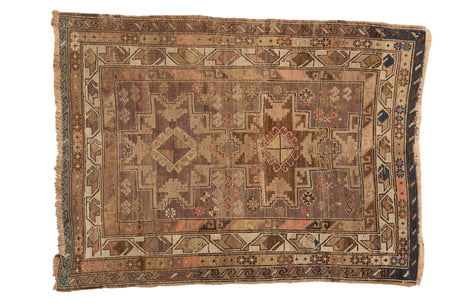 3.5x4.5 Vintage Caucasian Square Rug // ONH Item 10473