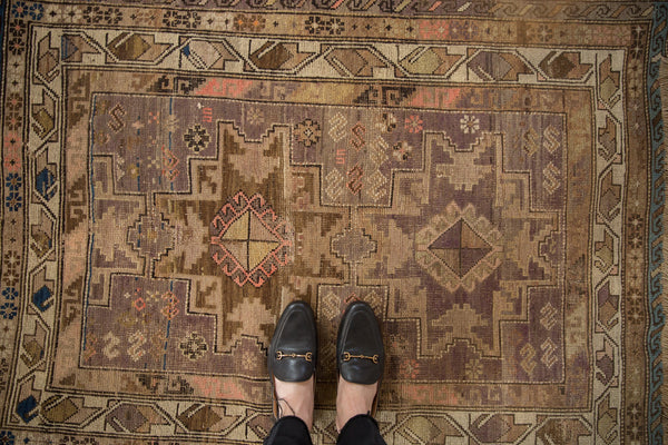 3.5x4.5 Vintage Caucasian Square Rug // ONH Item 10473 Image 1