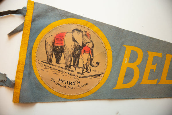 Vintage Belfast Maine Perrys Tropical Nut House Felt Flag // ONH Item 10492 Image 1