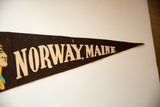 Black felt Norway Maine pennant with cream 