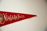 The pointed felt tip and end lettering of the vintage Niagara Falls pennant.