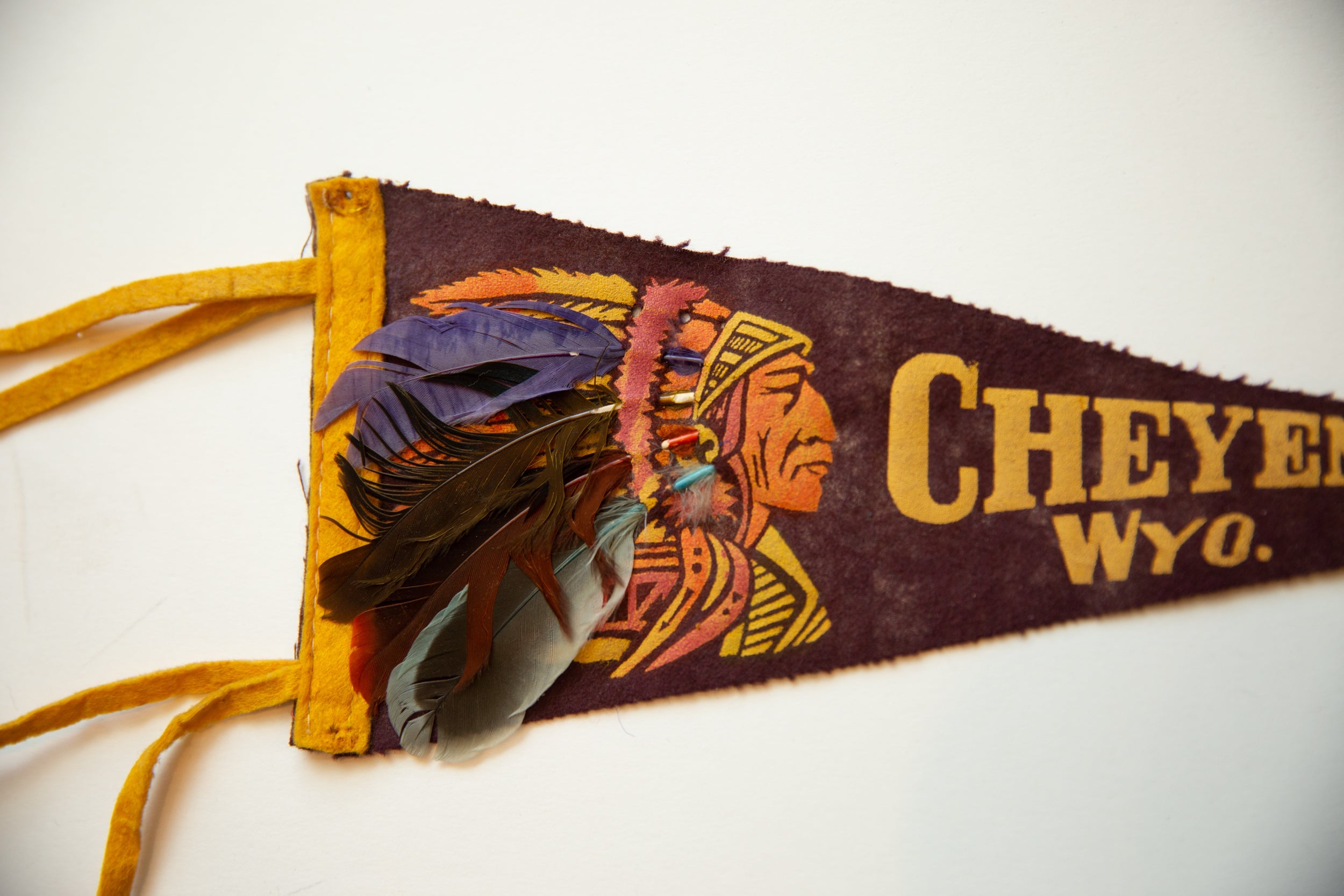Vintage Cheyenne Wyoming Felt Flag // ONH Item 10505 Image 1