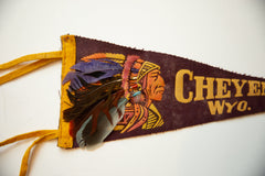 Vintage Cheyenne Wyoming Felt Flag // ONH Item 10505 Image 1
