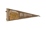 Vintage Mt. Vernon Kentucky felt pennant in brown with a My Old Kentucky Home graphic.