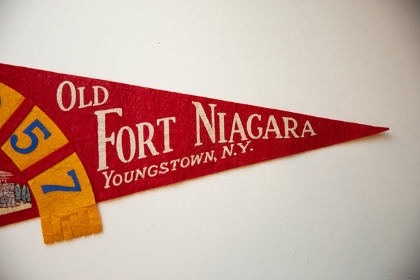 Vintage 1957 Old Fort Niagara Youngstown NY Felt Flag // ONH Item 10513 Image 2