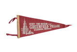 Maroon vintage Henry Ford Museum felt pennant with white graphics, 7