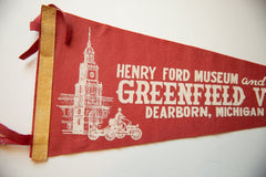 Vintage Henry Ford Museum Dearborn Michigan Felt Flag // ONH Item 10514 Image 1