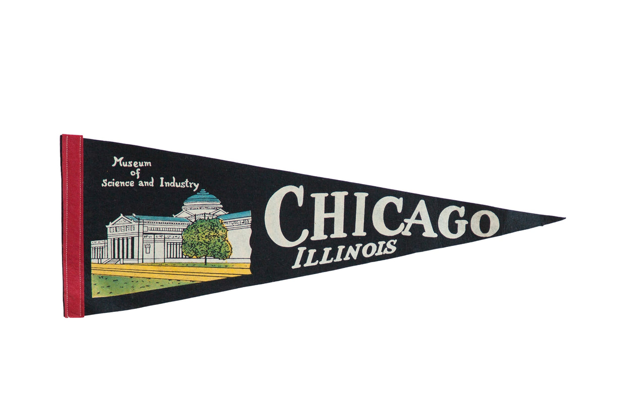 Vintage Chicago Illinois Felt Flag // ONH Item 10515