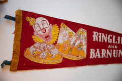 Vintage Ringling Bros and Barnum and Bailey Circus Felt Flag // ONH Item 10518 Image 1