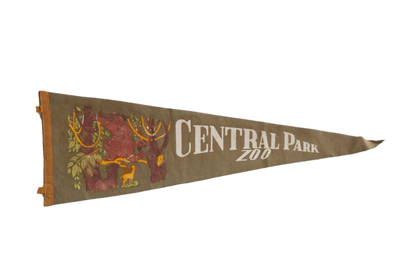 Vintage Central Park Zoo Felt Flag // ONH Item 10519