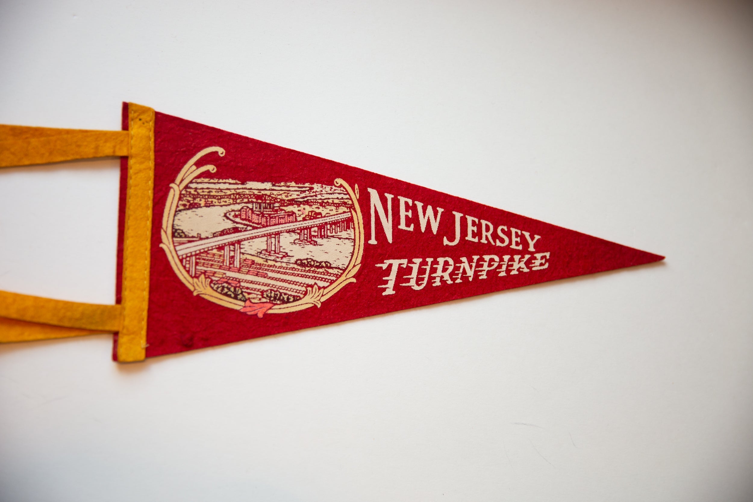 Vintage New Jersey Turnpike Felt Flag // ONH Item 10531 Image 1
