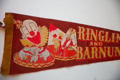 Vintage Ringling Bros and Barnum and Bailey Circus Felt Flag // ONH Item 10538 Image 1