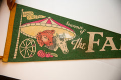 Vintage Souvenir of The Fair Felt Flag // ONH Item 10545 Image 1